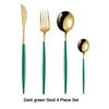 4Pcs/set Black Gold Cutlery Set